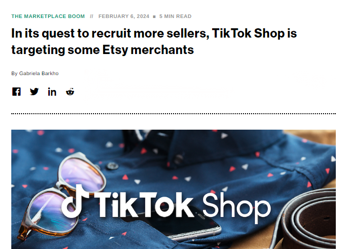 TikTok Shop邀請Etsy賣家