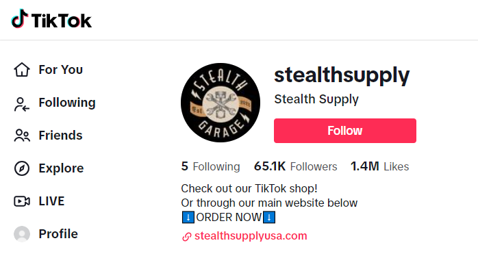 Stealth Supply的<a href='http://www.opedu.ah.cn/jiqiao/703.html' target='_blank'>TikTok賬號(hào)</a>